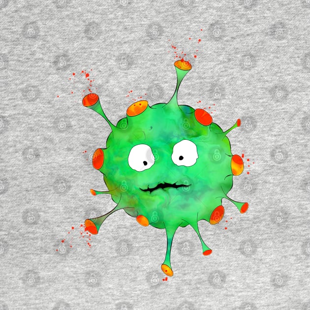 Cartoon Virus with Face by stefy